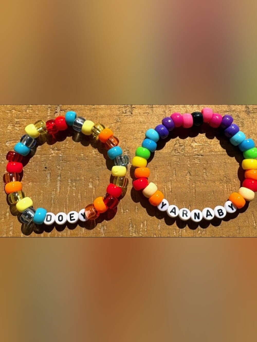 Poppy Playtime 4 'Doey' and 'Yarnaby' Set Of 2 Handmade Beaded Kandi Bracelets